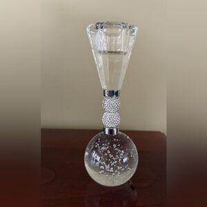 Beautiful Crystal Bubble Base Candle Holder with Rhinestones